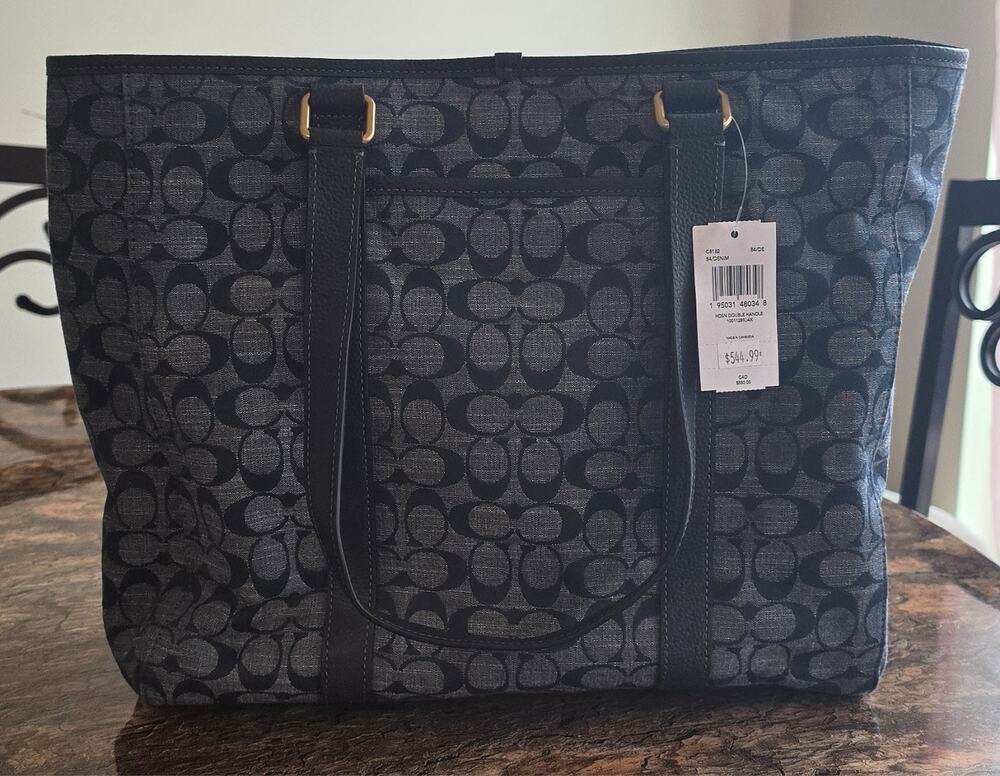 Coach Hudson Double Handle Tote C8182 Signature Chambray Denim